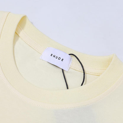 Rhude T-shirts Yacht Printing Cotton Loose Short Sleeves Men and Women
