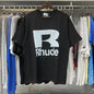 Rhude T-shirts Solid Color R Letter Printing Cotton Casual Short Sleeve Men and Women
