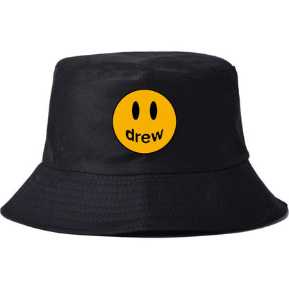 Drew House Justin Bieber Hat Bucket Hat Fishing Cap Cotton Print Fisherman Hat Smiley Face Printing Summer Casual
