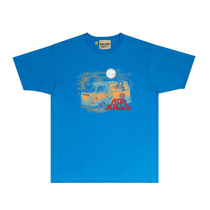 Gallery Dept T Shirt Retro Printed Loose Short-Sleeved Shirt