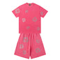 Denim Tears T-shirt & Shorts 2 Piece Set Rhinestones