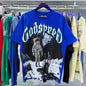Godspeed T-shirts Astronaut Moon Landing Print Cotton Casual Short Sleeve Men and Women