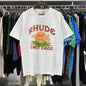 Rhude T-shirts Coconut Printed Cotton Casual Short Sleeve Men and Women