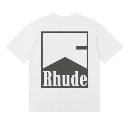 Rhude T-shirts Printed Cotton Crew Neck Short Sleeve Men and Women
