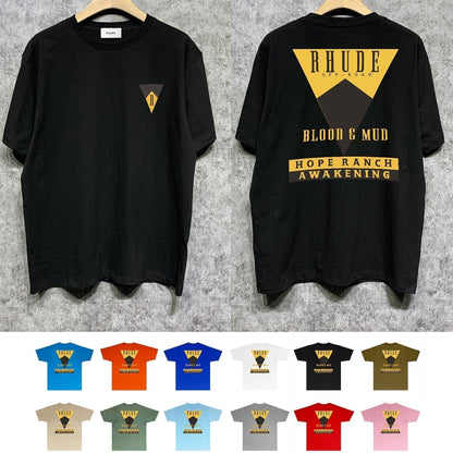 Rhude T-shirts Printed Trendy Pure Cotton