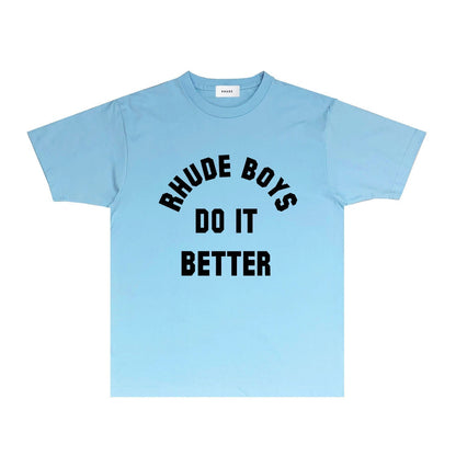 Rhude T-shirts Printed Trendy Pure Cotton