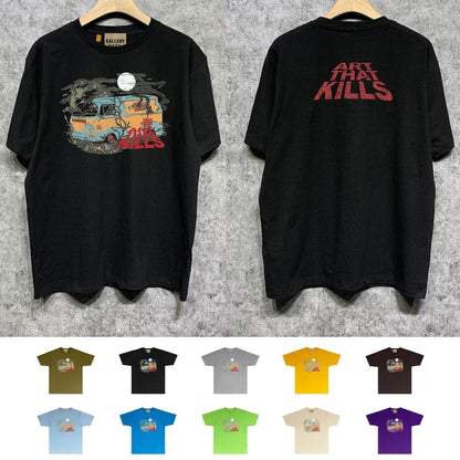 Gallery Dept T Shirt Retro Printed Loose Short-Sleeved Shirt