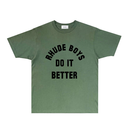 Rhude T-shirts Printed Trendy Pure Cotton