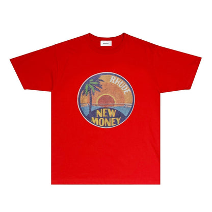 Rhude T-shirts Printed Trendy Pure Cotton