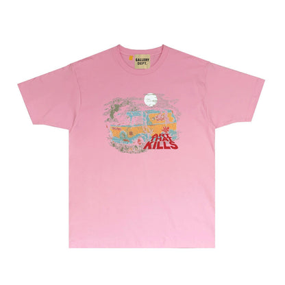 Gallery Dept T Shirt Retro Printed Loose Short-Sleeved Shirt