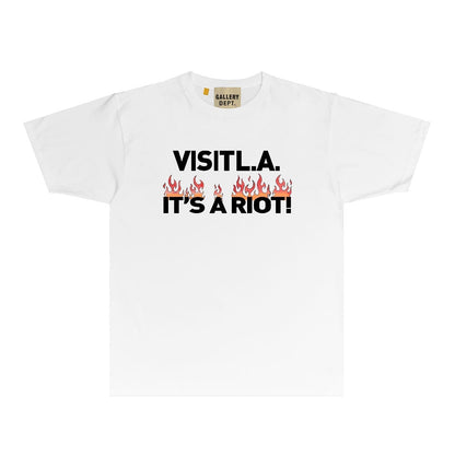 Gallery Dept T Shirt Retro Printed Loose Short-Sleeved Shirt