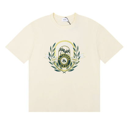 Rhude T-shirt Alphabet Coconut Racing Pattern Short Sleeve T-shirt