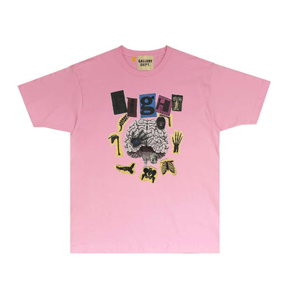 Gallery Dept T Shirt Retro Printed Loose Short-Sleeved Shirt