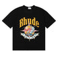 Rhude T-shirts Sailing Nautical Printing Cotton Casual Short Sleeves Men and Women