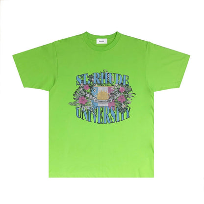 Rhude T-shirts Printed Trendy Pure Cotton