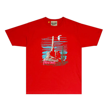 Gallery Dept T Shirt Retro Printed Loose Short-Sleeved Shirt