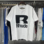 Rhude T-shirts Solid Color R Letter Printing Cotton Casual Short Sleeve Men and Women