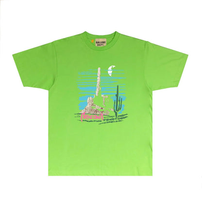 Gallery Dept T Shirt Retro Printed Loose Short-Sleeved Shirt