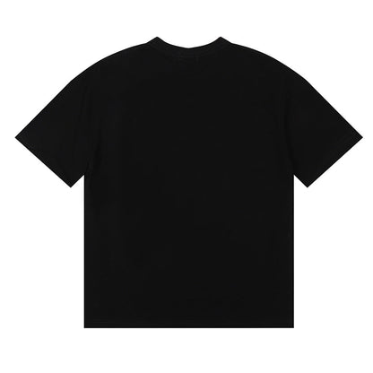 Rhude T-shirts Sunset Beach Pattern Printed Cotton Casual Short Sleeves Men and Women