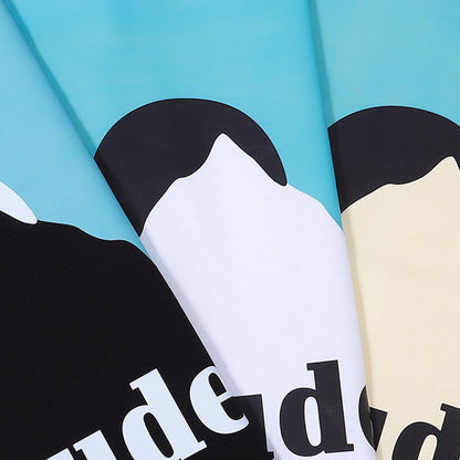 Rhude T-shirts Blue Sunset Print Cotton Casual Short Sleeve Men and Women