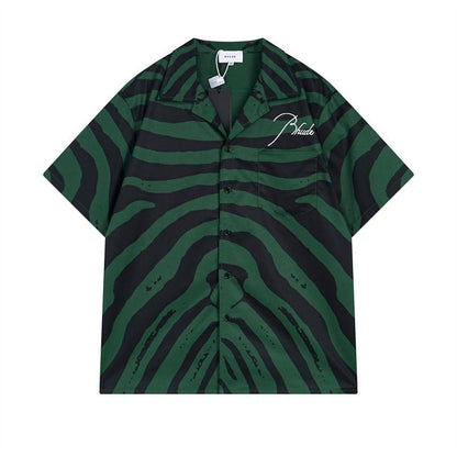 Rhude T-shirt Zebra Letter Embroidery Casual Short Sleeve Shirt, Shorts
