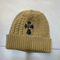 Chrome Heart Beanie Twist Wool Knitted Hat Ear Protector Headcap