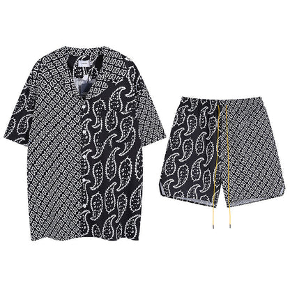 Rhude T-shirt Family Totem Casual Short Sleeve Shirt, Shorts