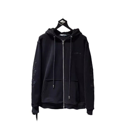 Chrome Heart Hoodie Crow CH Autumn and Winter Cross Embroidered Sweater Casual Loose