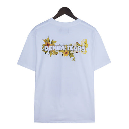 Denim Tears T-shirts Kapok Vintage Portrait Short Sleeve T-shirt