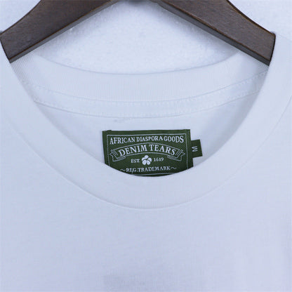 Denim Tears T-shirts Kapok Vintage Portrait Short Sleeve T-shirt