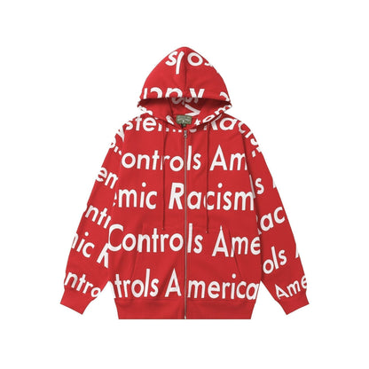 Denim Tears Hoodie Alphabet Cardigan Hooded Sweater