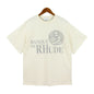 Rhude T-shirt Micro Label Letter Logo Line Pattern Short Sleeve T-shirt Loose