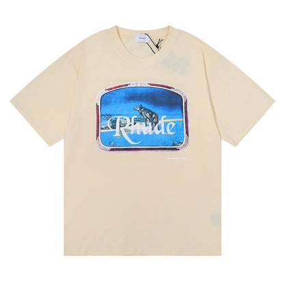 Rhude T-shirt Micro Label Letter Retro Printed Short Sleeve T-shirt