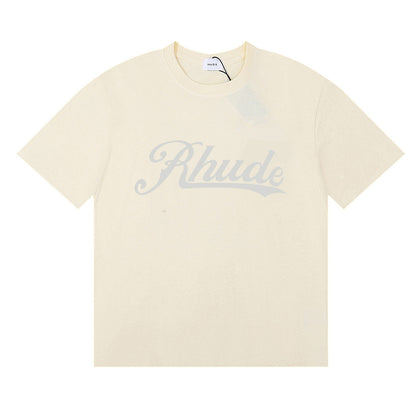 Rhude T-shirt Alphabet Coconut Racing Pattern Short Sleeve T-shirt