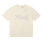 Rhude T-shirt Alphabet Coconut Racing Pattern Short Sleeve T-shirt