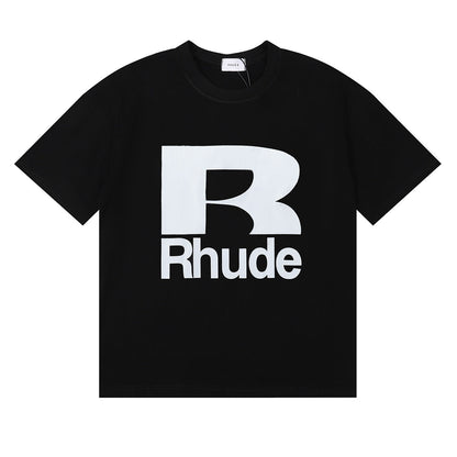 Rhude T-shirt Alphabet Coconut Racing Pattern Short Sleeve T-shirt