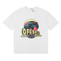 Rhude T-shirt Alphabet Coconut Racing Pattern Short Sleeve T-shirt