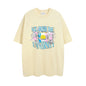 Rhude T-shirt Micro Label Flower Letter Print Pattern Short Sleeve T-shirt