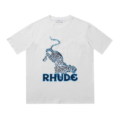 Rhude T-shirt Leopard Print Short Sleeve T-shirt