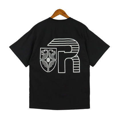 Rhude T-shirt Micro Label Letter Logo Line Pattern Short Sleeve T-shirt Loose
