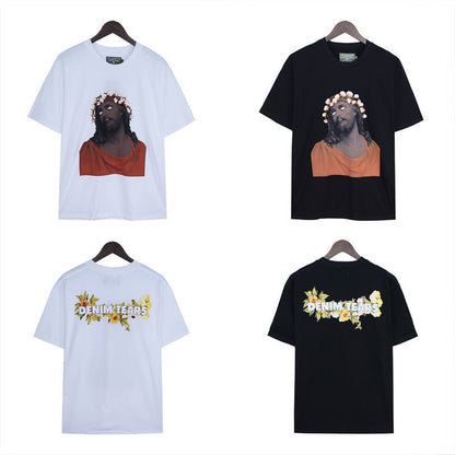 Denim Tears T-shirts Kapok Vintage Portrait Short Sleeve T-shirt