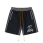 Rhude T-shirt Coconut Alphabet Beach Embroidery Short Sleeve Shirt Shorts