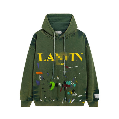 Gallery Dept Hoodie Hand Painted Graffiti Washed Hooded Sweater