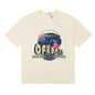 Rhude T-shirt Alphabet Coconut Racing Pattern Short Sleeve T-shirt