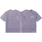 Gallery Dept T-Shirt Hand Painted Ink Splashing Alphabet Washed Retro Short Sleeve T-Shirt