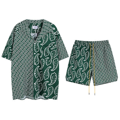Rhude T-shirt Family Totem Casual Short Sleeve Shirt, Shorts