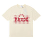 Rhude T-shirt Alphabet Coconut Racing Pattern Short Sleeve T-shirt
