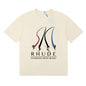 Rhude T-shirt Ski Theme Letter Print Short Sleeve T-shirt