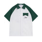 Rhude T-shirt Pocket Letter Embroidery Color Matching Short Sleeve Shirt