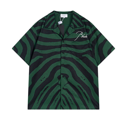 Rhude T-shirt Zebra Letter Embroidery Casual Short Sleeve Shirt, Shorts